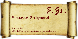 Pittner Zsigmond névjegykártya